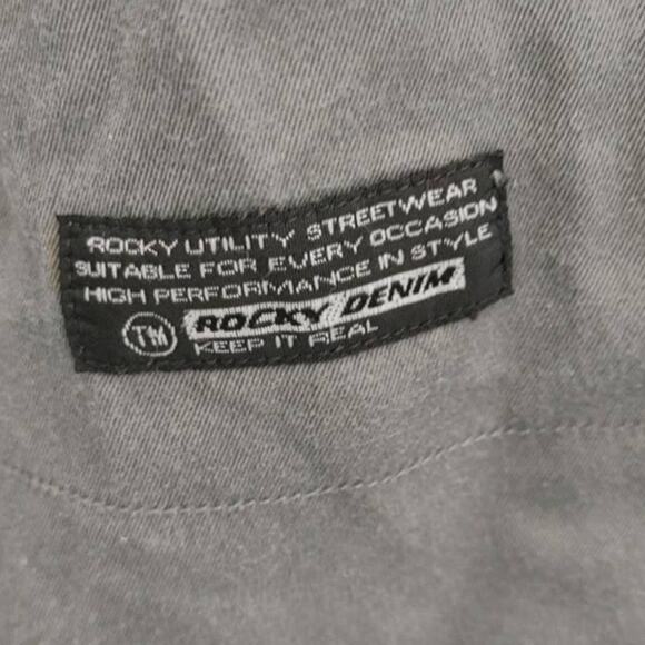 Rocky Denimwear Mens Shirt Large Front Pocket Gray Medium - Picture 3 of 7